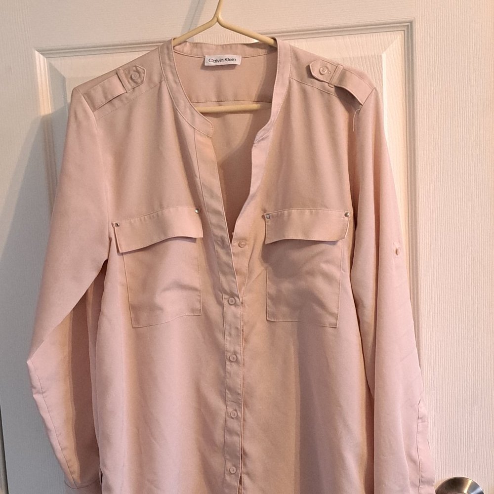 Calvin Klein Tunic Button Up Blouse